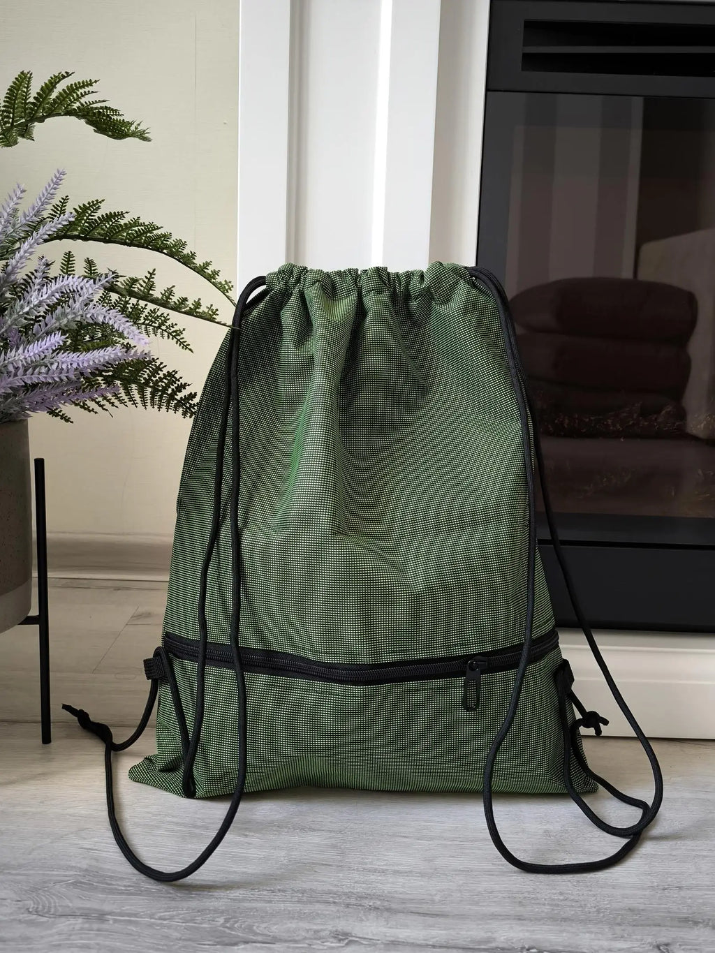 Mochila plegable de tejido Oxford con cordón