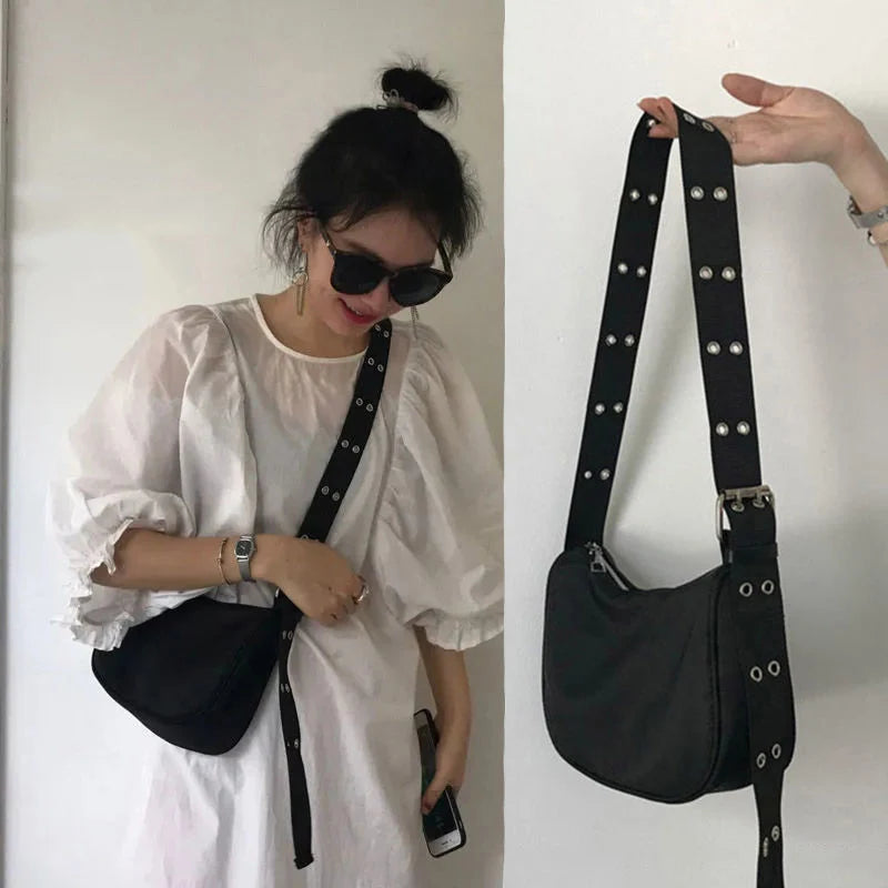 Cartera de nylon con cierre y bolsillo para celular