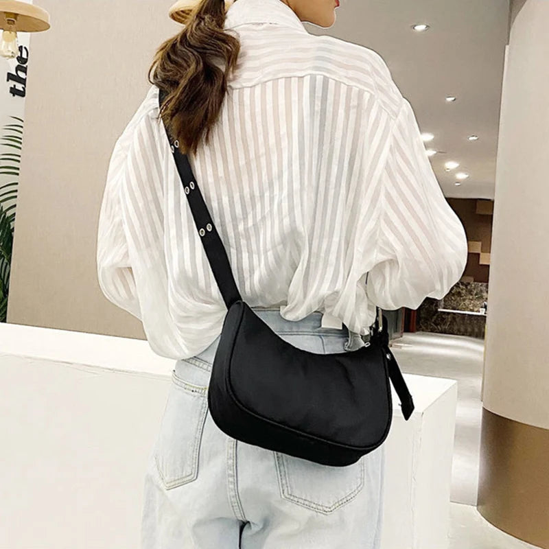 Cartera de nylon con cierre y bolsillo para celular
