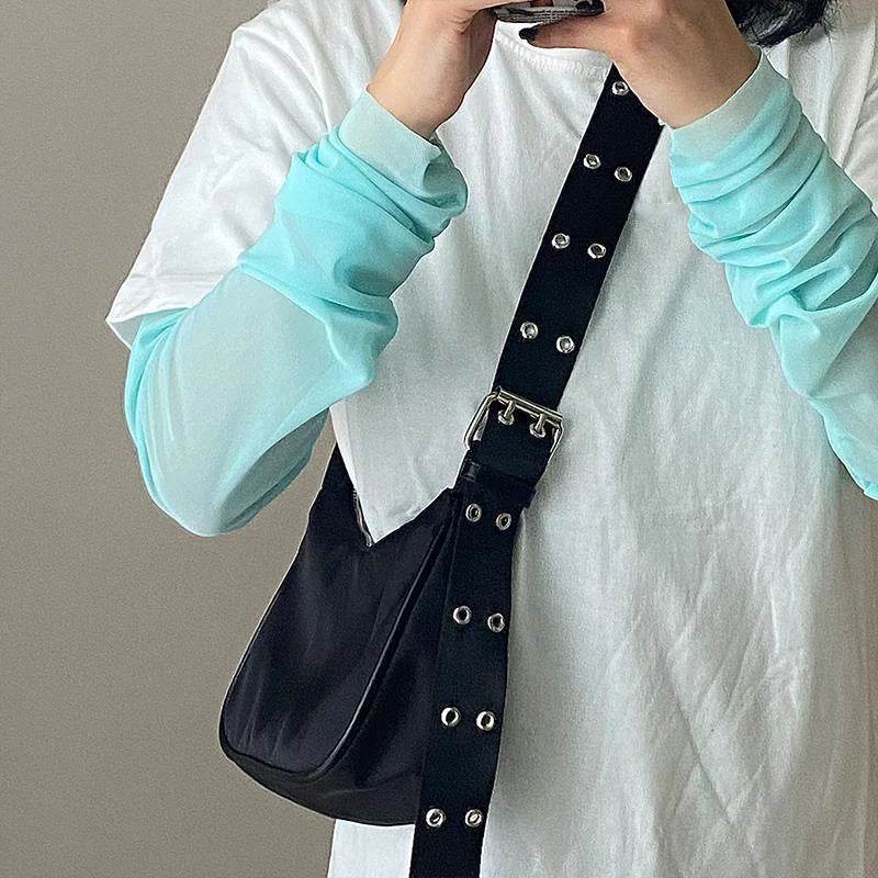 Cartera de nylon con cierre y bolsillo para celular