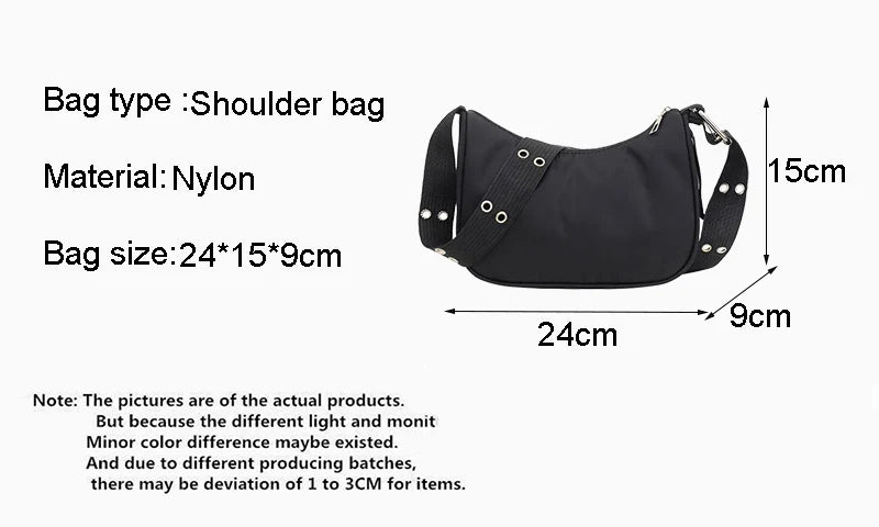 Cartera de nylon con cierre y bolsillo para celular
