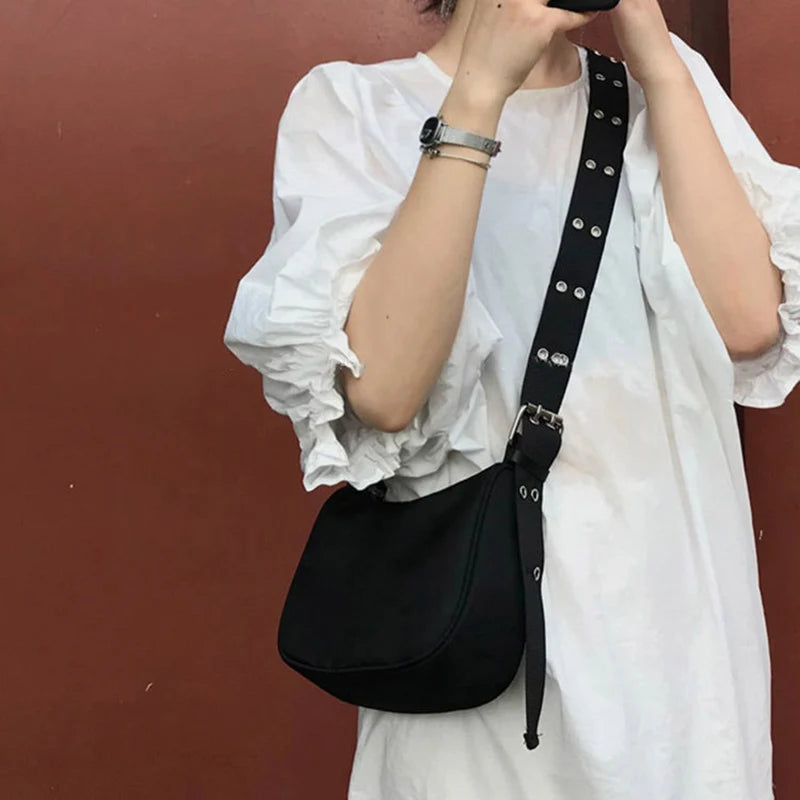 Cartera de nylon con cierre y bolsillo para celular