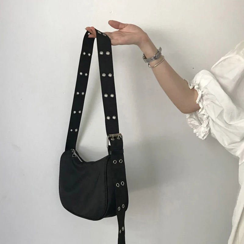Cartera de nylon con cierre y bolsillo para celular