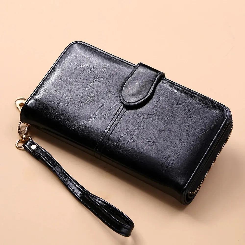 Billetera de mano de PU con espacio para celular