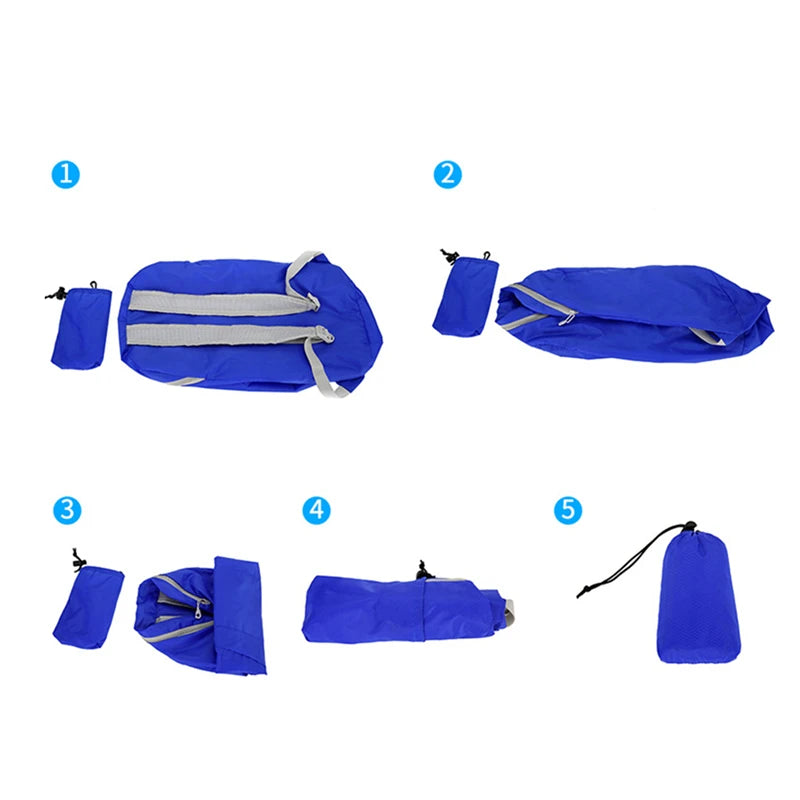 Mochila plegable de nylon con bolsa de guardado