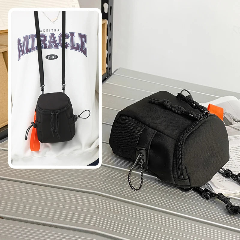 Mini bandolera de nylon con cierre para objetos pequeños