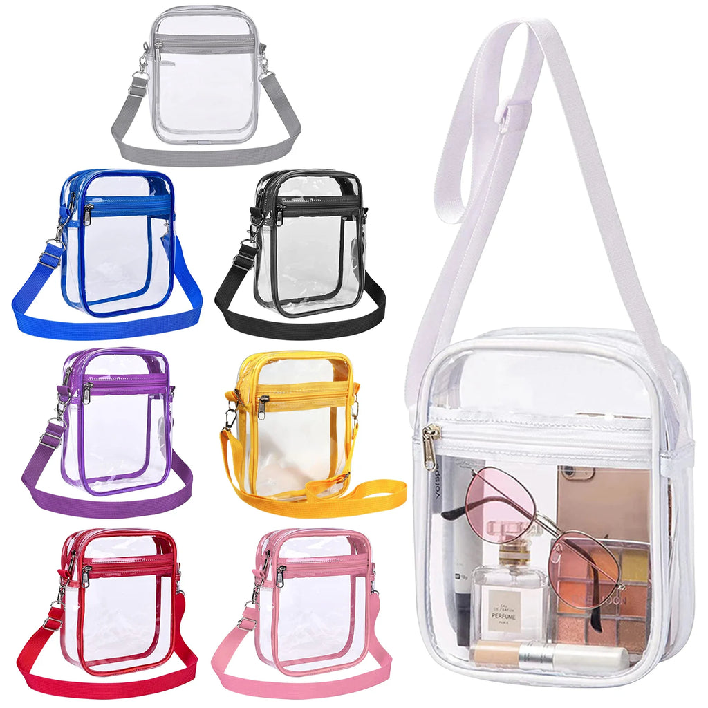 Bandolera transparente de PVC con correa regulable
