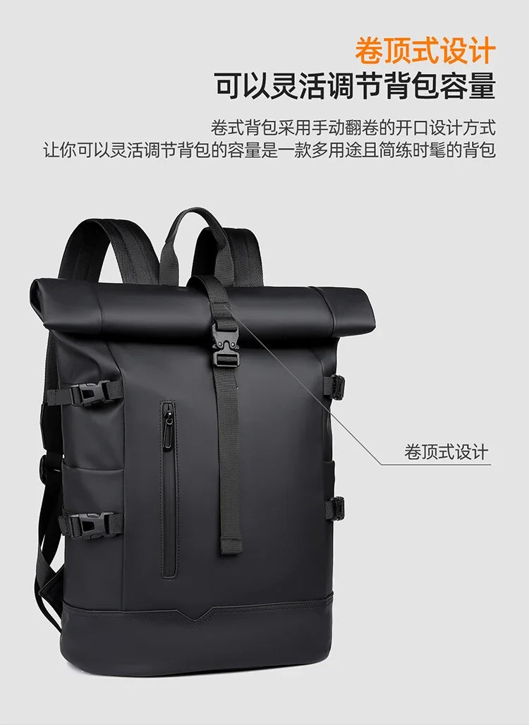 Mochila enrollable de microfibra con espacio para computadora