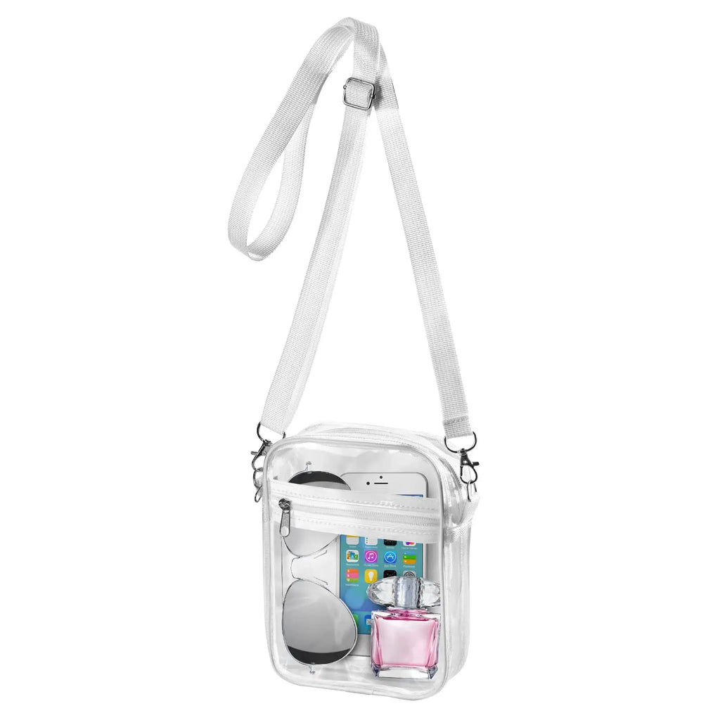 Bandolera transparente de PVC con correa regulable
