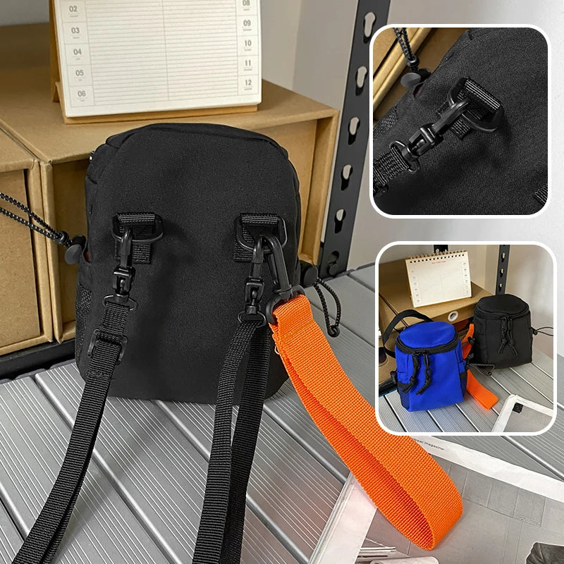 Mini bandolera de nylon con cierre para objetos pequeños