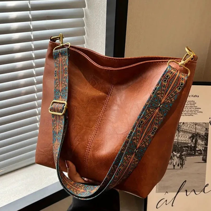 Bolso tote liso de PU con cierre superior