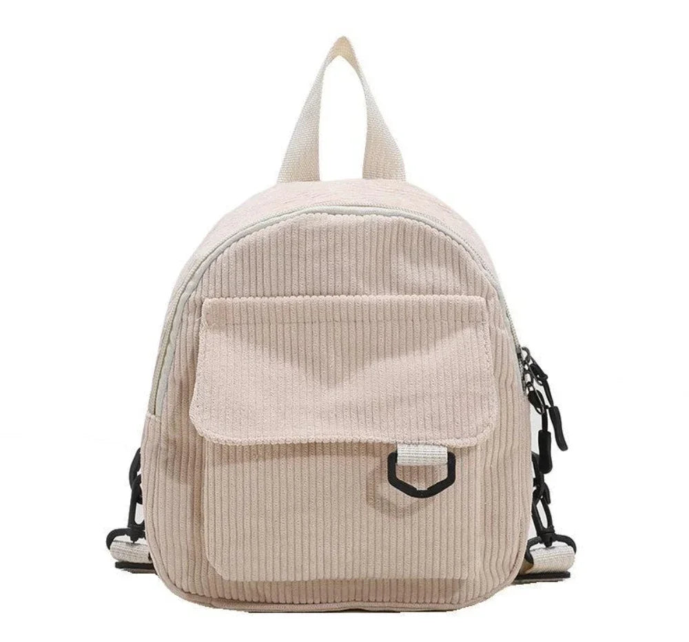 Mini mochila de corderoy con correa regulable