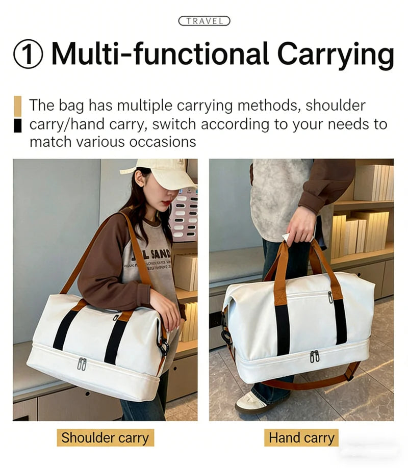 Bolso de viaje y gimnasio con compartimento para calzado