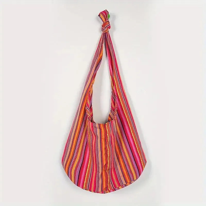 Cartera hobo de lona de estilo bohemio
