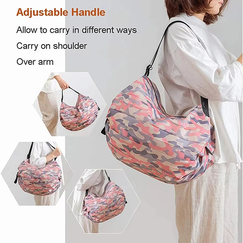 Bolso de compras plegable con asas anchas