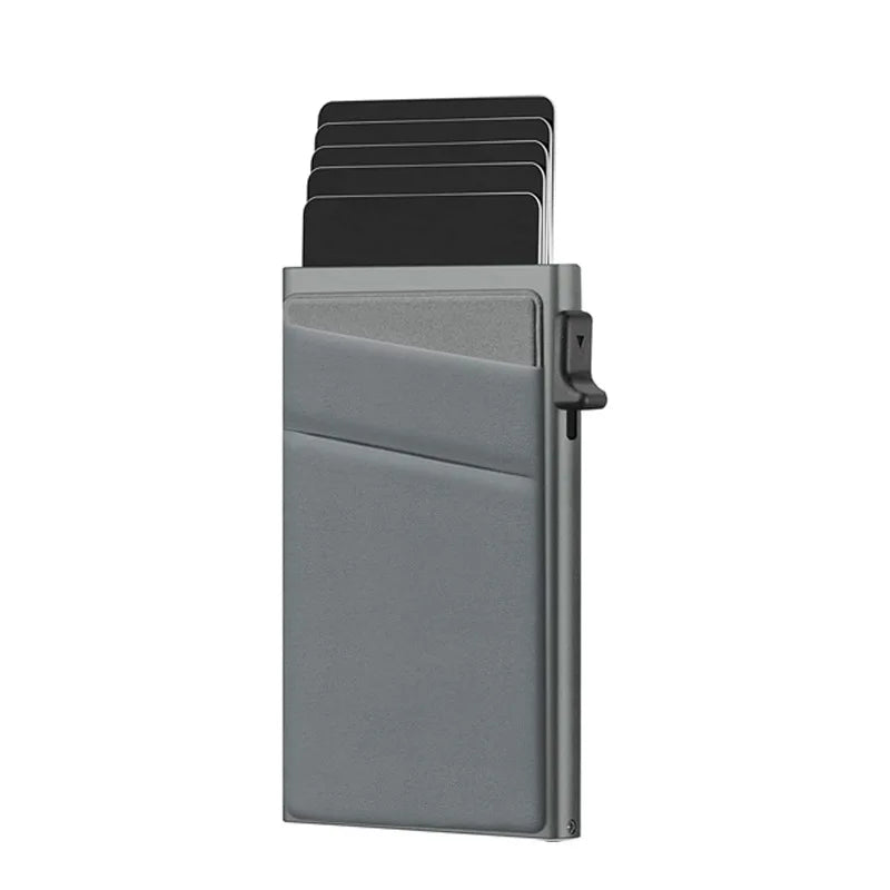 Tarjetero rígido de aluminio de estilo minimalista