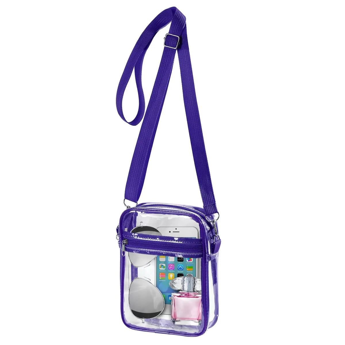 Bandolera transparente de PVC con correa regulable