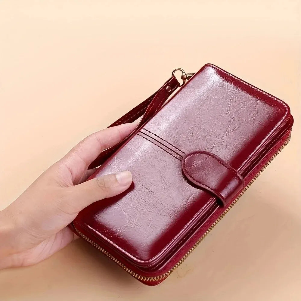 Billetera de mano de PU con espacio para celular