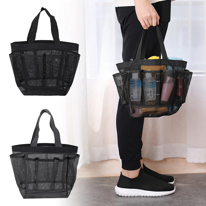 Bolso organizador de malla con ocho bolsillos
