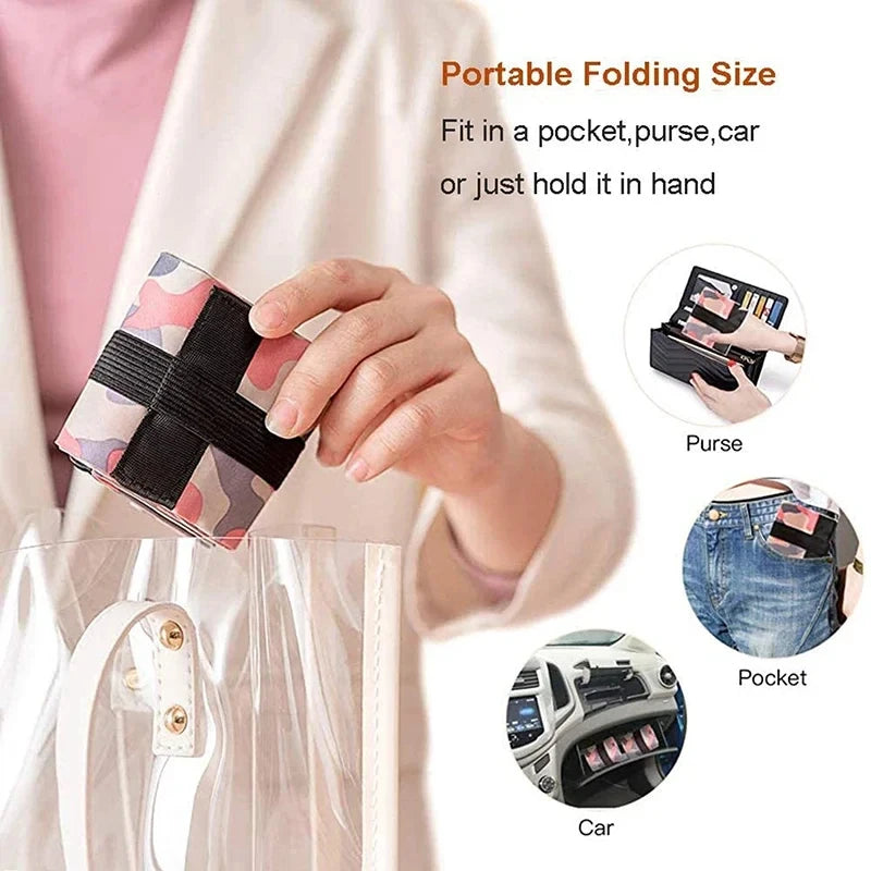 Bolso de compras plegable con asas anchas