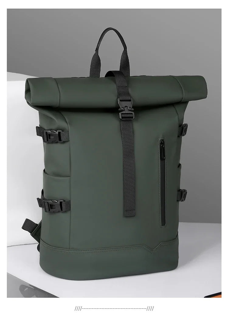 Mochila enrollable de microfibra con espacio para computadora