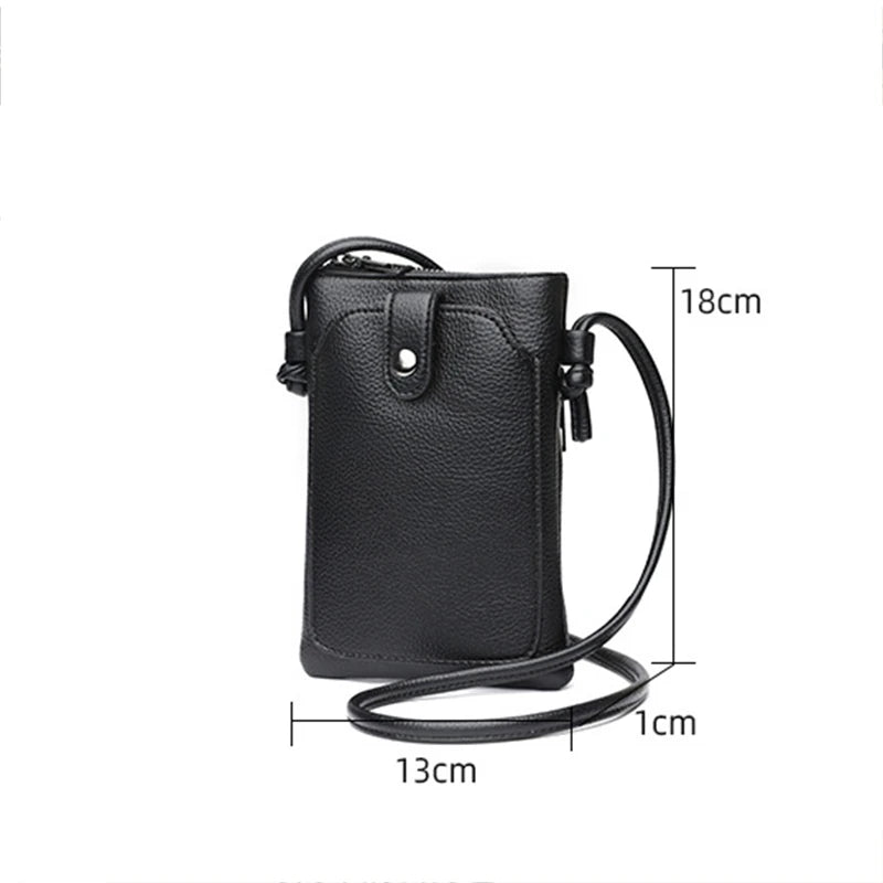 Bandolera portacelular de PU con bolsillo interior