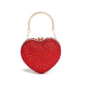 Clutch metálico de corazón con strass