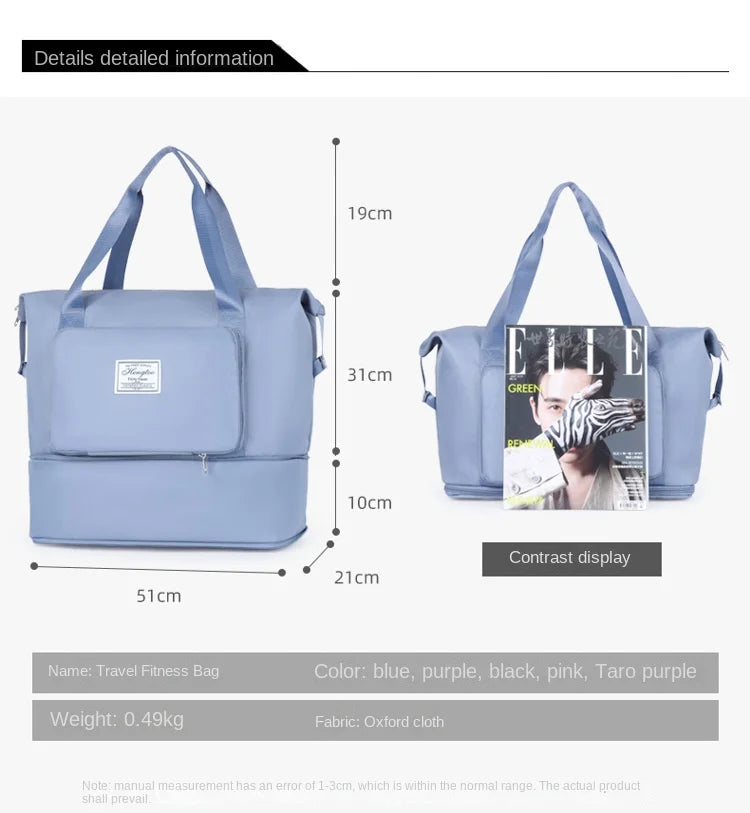 Bolso de viaje expandible y plegable de nylon
