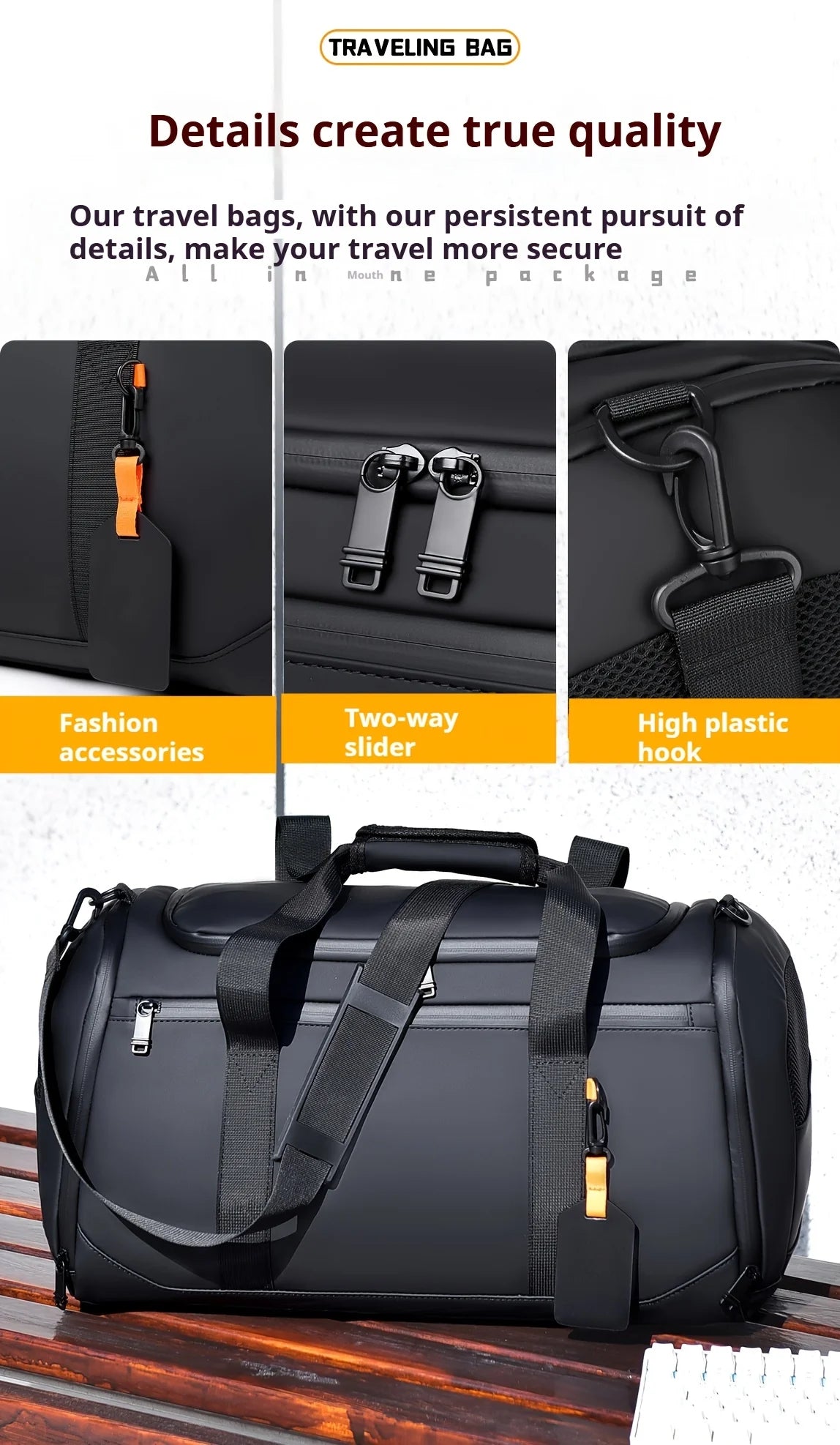 Bolso de fin de semana con varios compartimentos