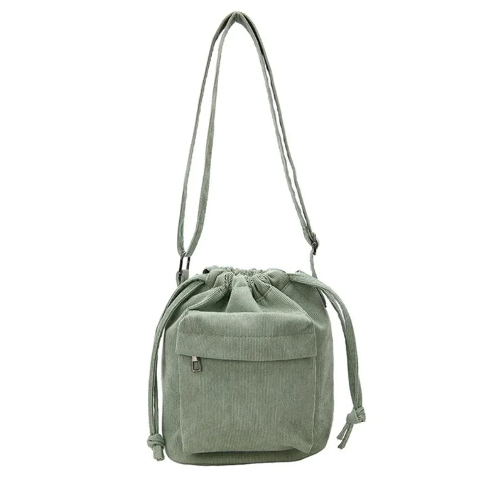 Cartera de corderoy con bolsillo interior con cierre