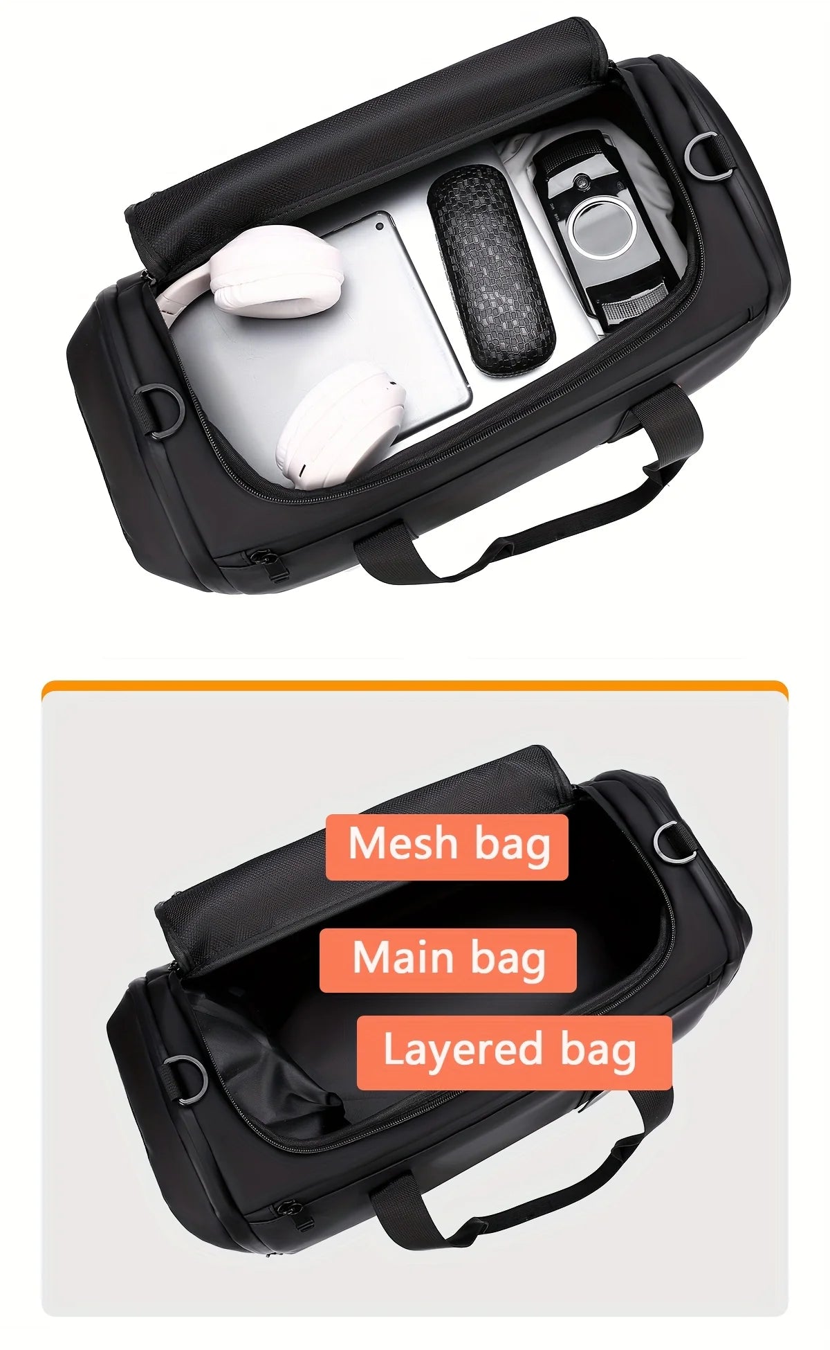 Bolso de fin de semana con varios compartimentos