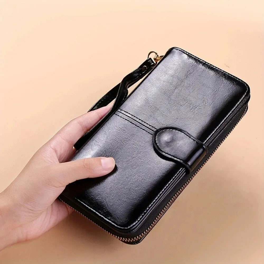 Billetera de mano de PU con espacio para celular