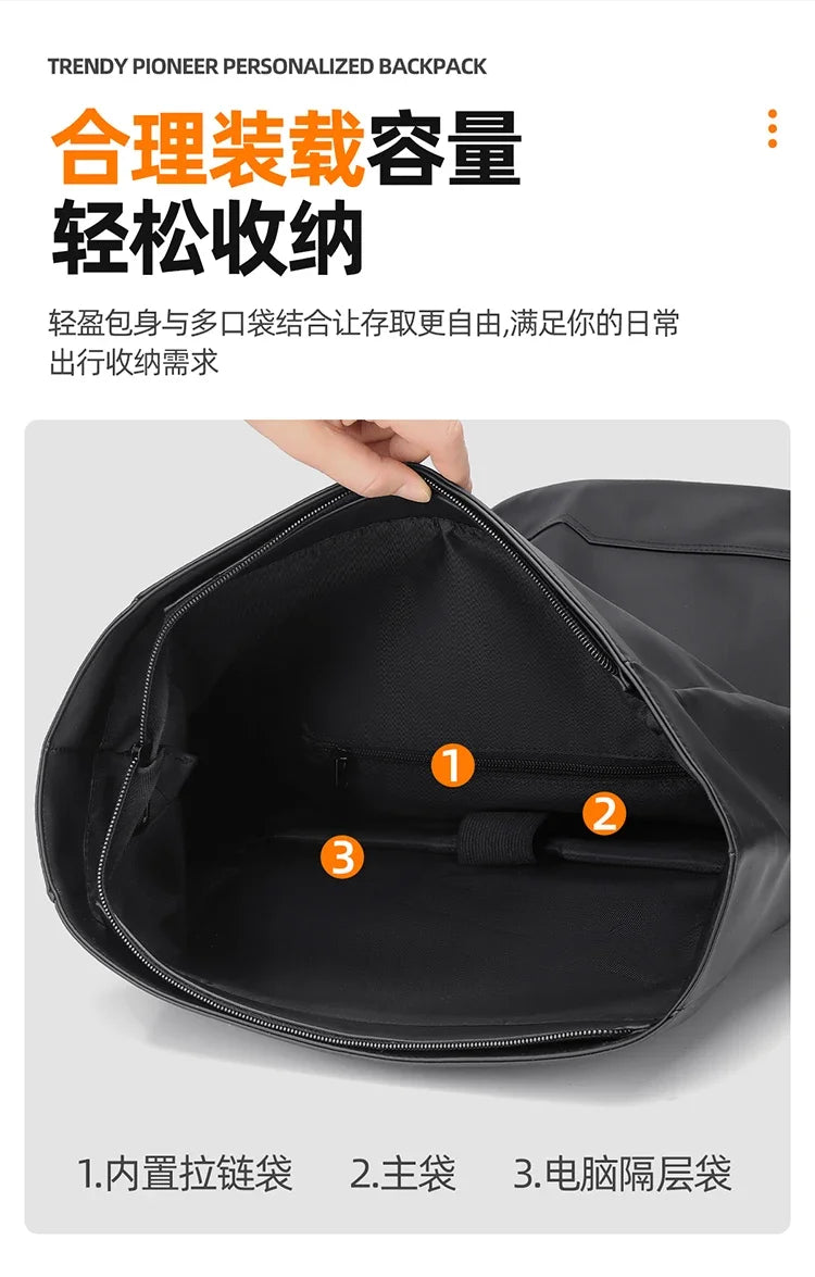 Mochila enrollable de microfibra con espacio para computadora