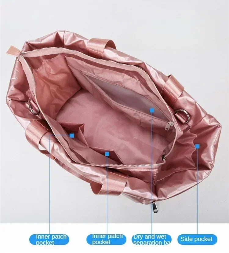 Bolso de gimnasio con bolsillo húmedo y correa desmontable