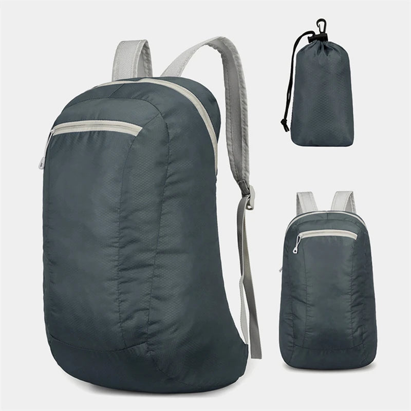 Mochila plegable de nylon con bolsa de guardado