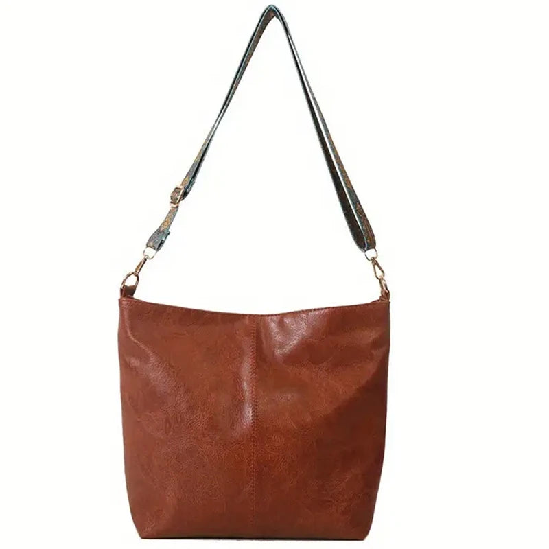 Bolso tote liso de PU con cierre superior