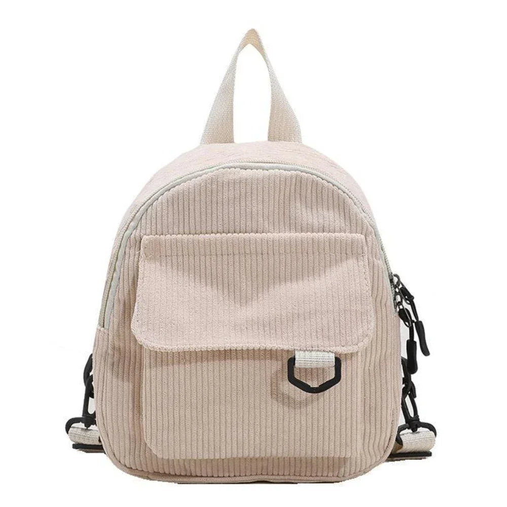 Mini mochila de corderoy con correa regulable