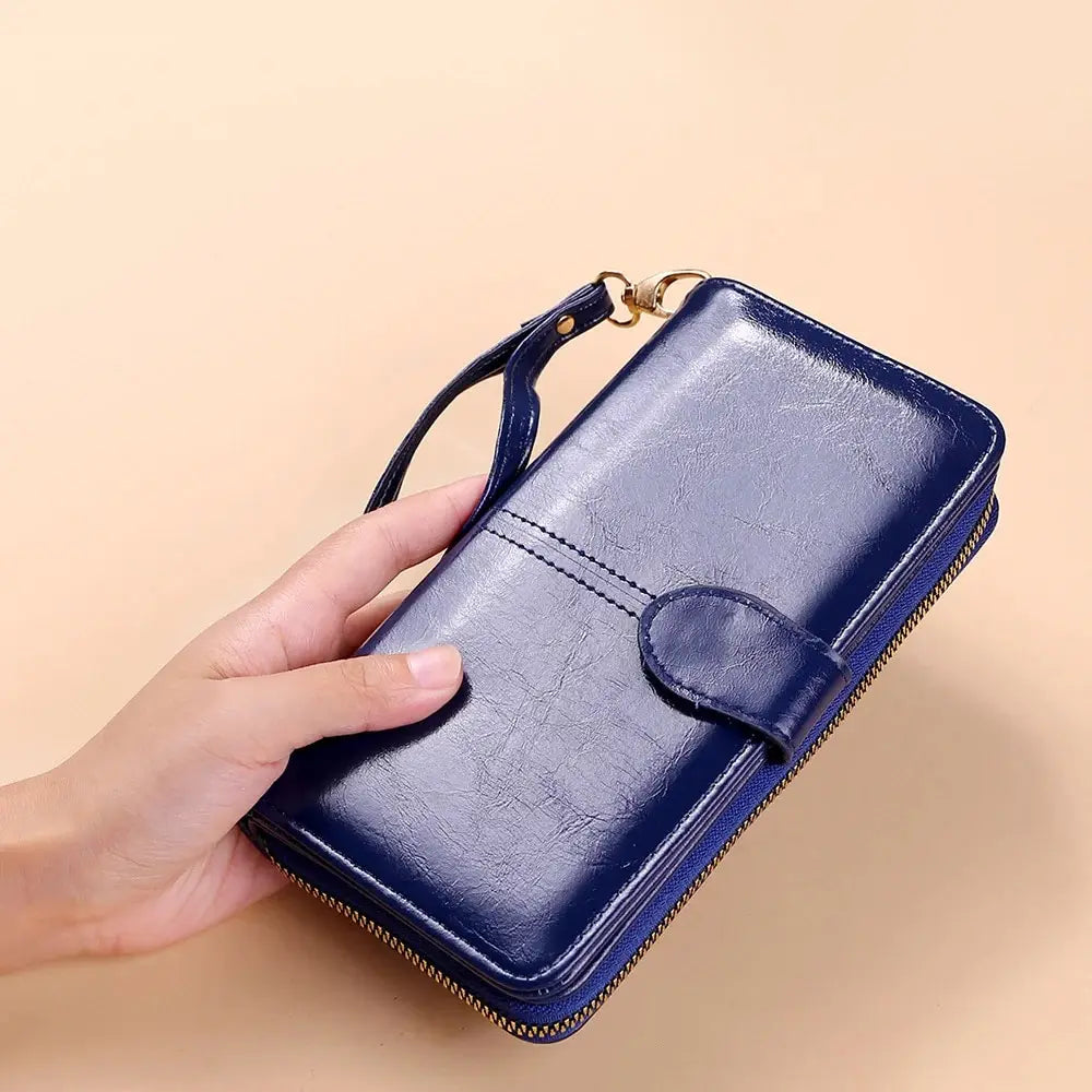 Billetera de mano de PU con espacio para celular