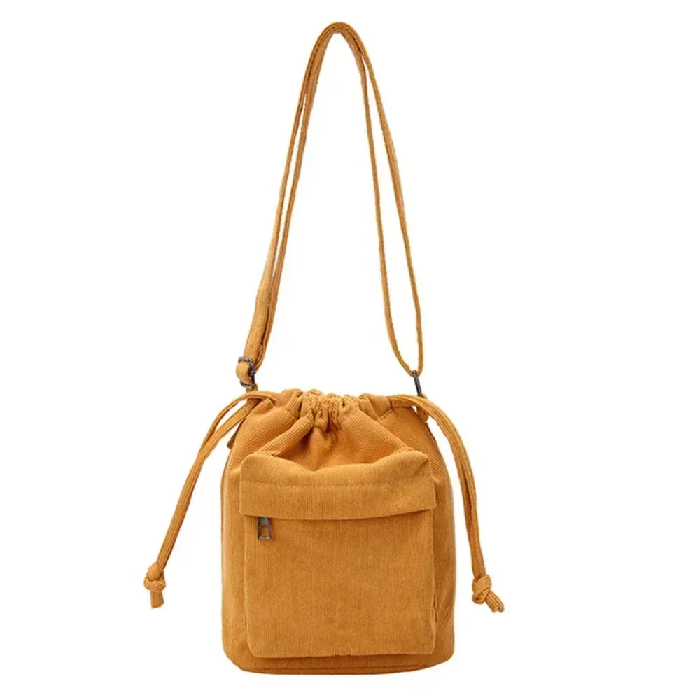 Cartera de corderoy con bolsillo interior con cierre