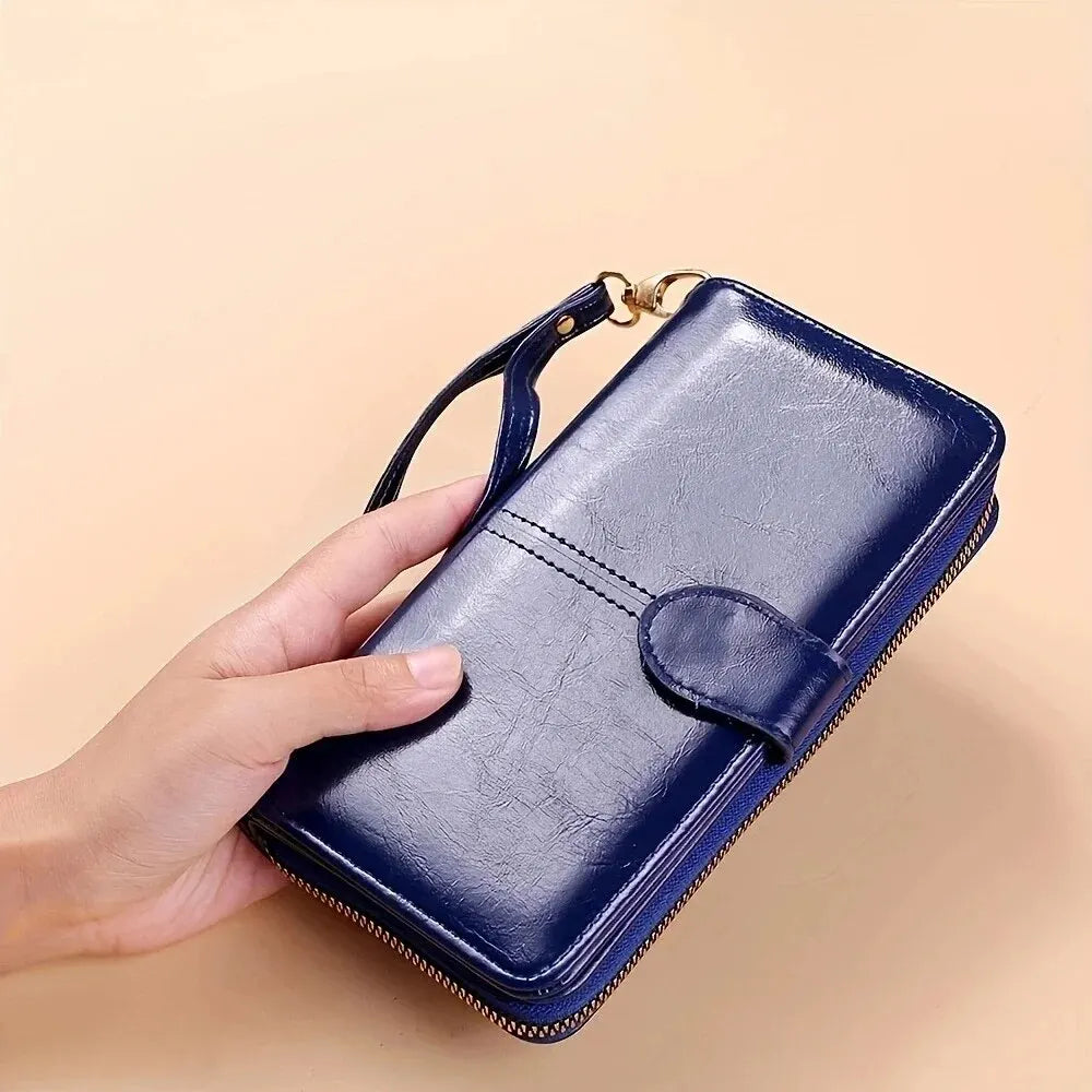 Billetera de mano de PU con espacio para celular