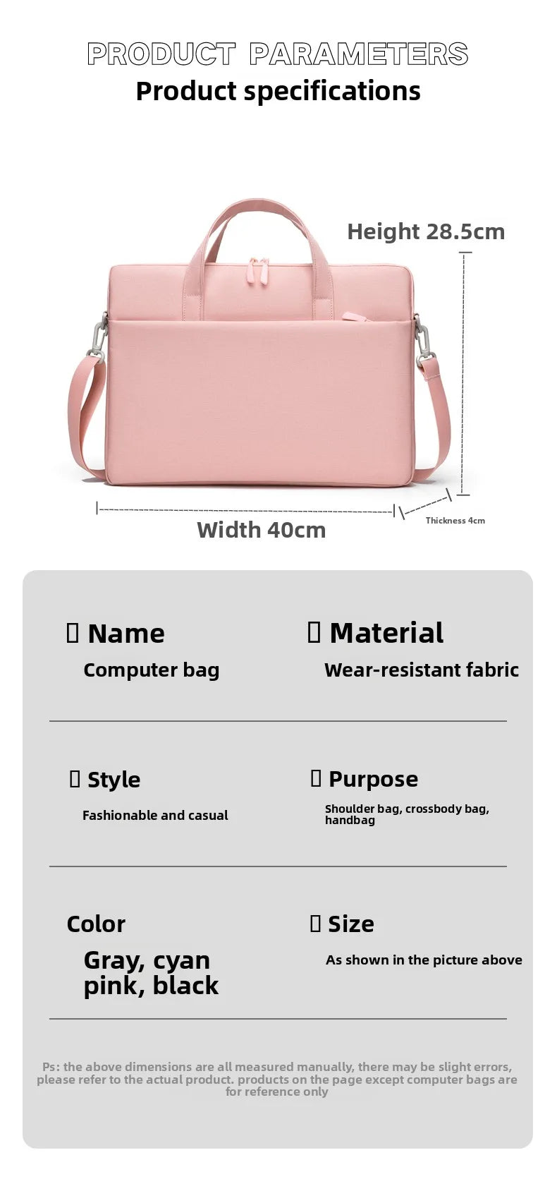 Maletín para notebook con espacio para accesorios