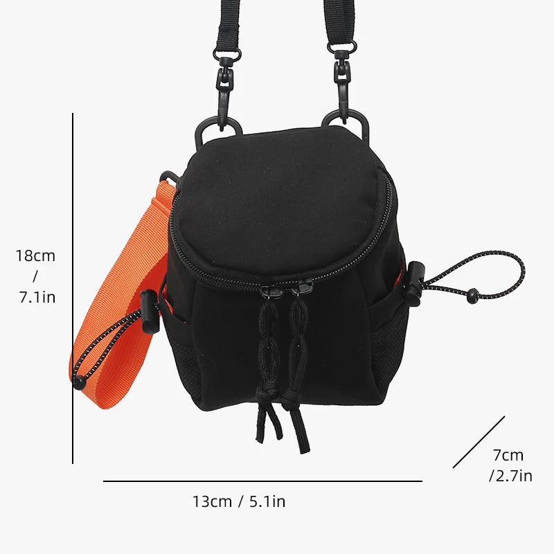 Mini bandolera de nylon con cierre para objetos pequeños