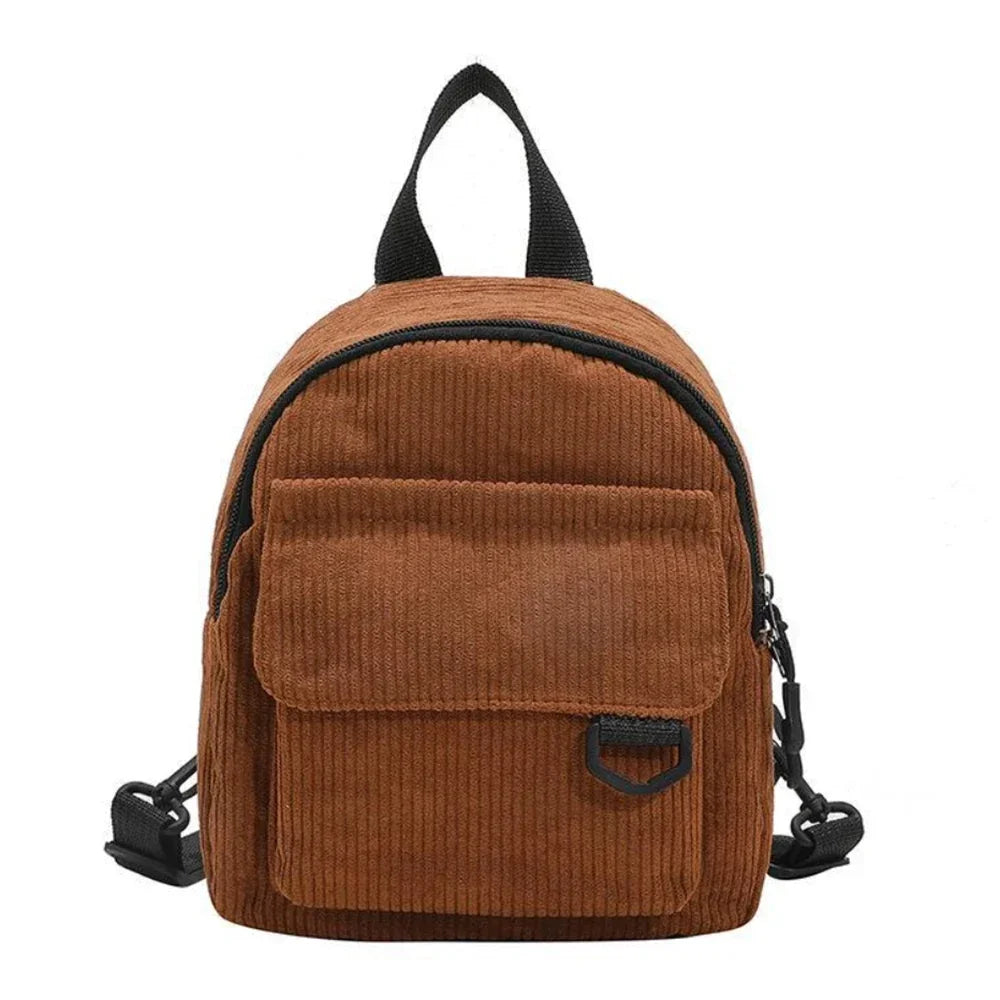 Mini mochila de corderoy con correa regulable