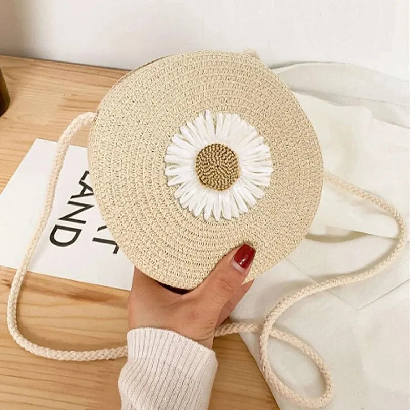 Bandolera redonda de papel con aplique floral