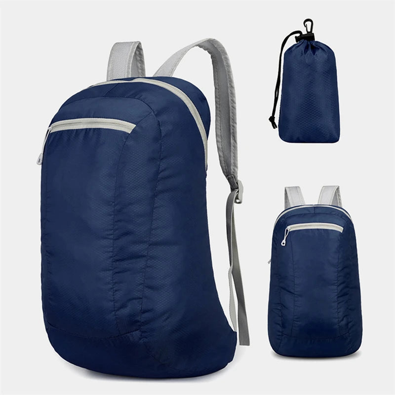 Mochila plegable de nylon con bolsa de guardado