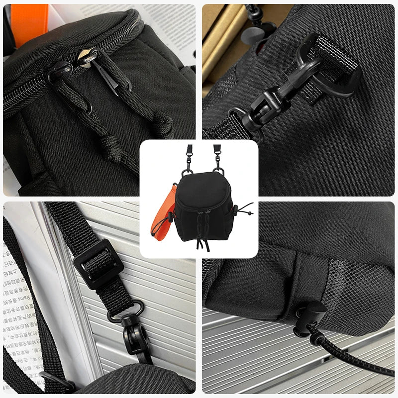 Mini bandolera de nylon con cierre para objetos pequeños