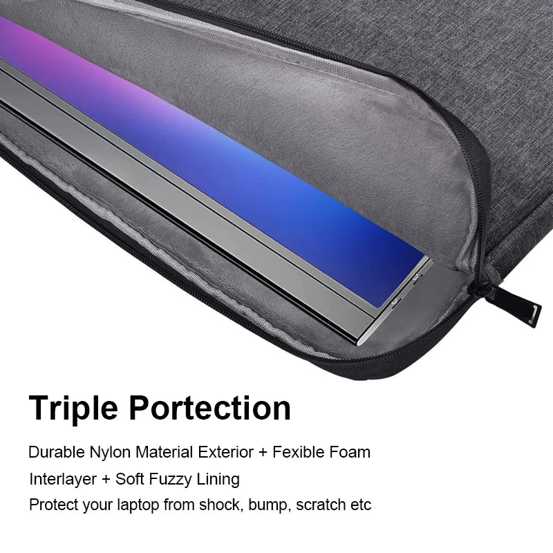 Funda para notebook con asa lateral y forro suave