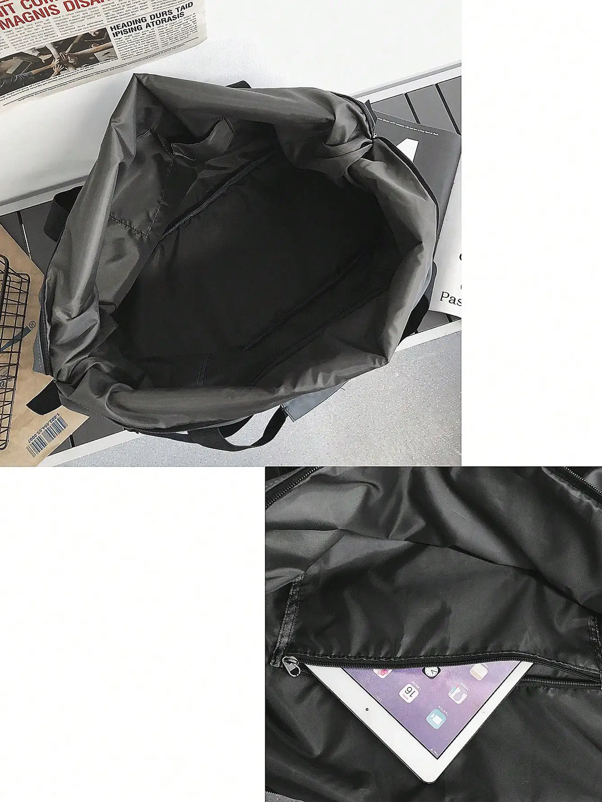 Bolso de fin de semana de nylon con correa cruzada