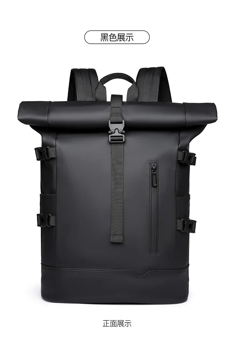 Mochila enrollable de microfibra con espacio para computadora