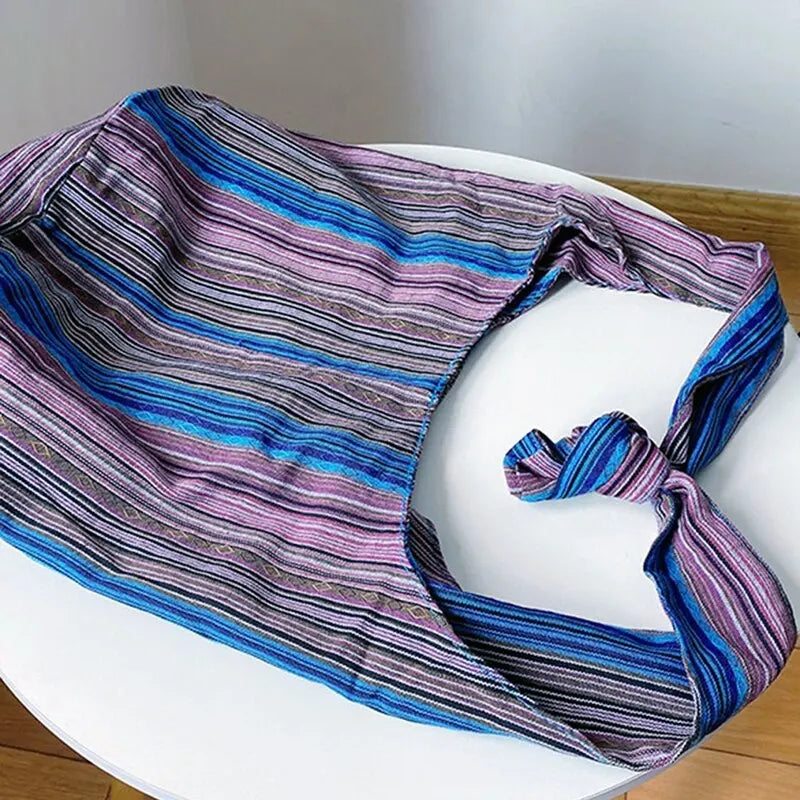 Cartera hobo de lona de estilo bohemio